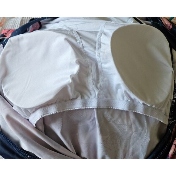 AXESEA Woman Size 12 Rash-Guard Swim Suit UPF 50+ Floral NWT Back Zip Surfer Sea - Picture 10 of 11